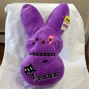 Peeps Punk Rock Emo Bunny Plush 15” Purple Guitar NWT Easter Viral Plush